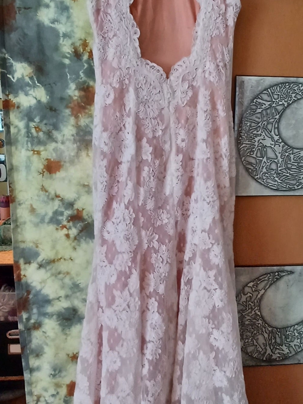 Vintage 90s Victor Costa Lace Column Gown Size 6 - Picture 4 of 6